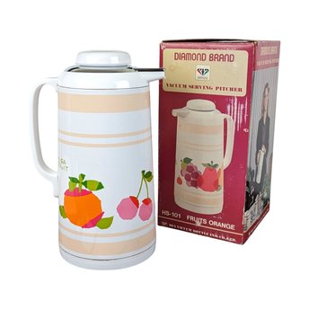 Vintage Diamond Misa Fruit Insulated Serving Pitcher, 1 Liter,  Mid-Century Modern, Made in Japan, with Original Box