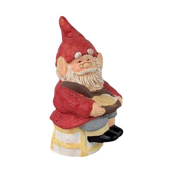 Vintage Ceramic Gnome Figurine, 7.5 Inch Hand Painted Garden Decor, Collectible Gnome, Gift for Gnome Lover