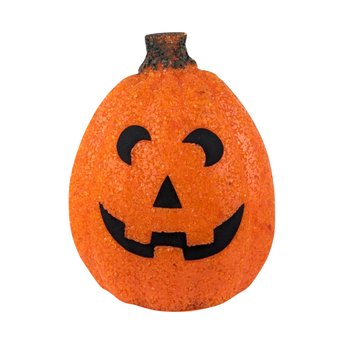 Vintage Popcorn Melted Plastic Light Up Jack O'Lantern, 10" Halloween Decoration, Retro Holiday Decor, Spooky Gift