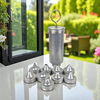 Vintage Aluminum Cookie Press: Mid-Century Cake Decorating Syringe with 9 Tips