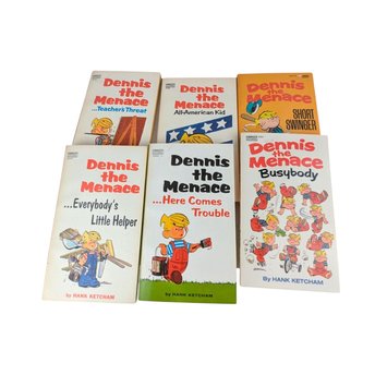 Vintage Dennis the Menace Books, Set of 6 Softcovers, Hank Ketcham, 1960s-70s Comics, Gift for Collector, Retro Nostalgia