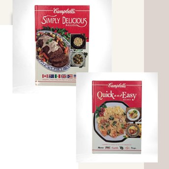 Vintage Campbell's Cookbook Pair - 1990s Simply Delicious & Quick and Easy Recipes - Classic Soup Dishes - Gift for Home Cook