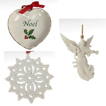 Vintage Lenox Christmas Set, Noel Heart Dish, Angel Violin Ornaments, Snowflake Ornament, Holiday Decor