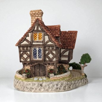 1993 David Winter Cottage "The Hall" | with COA and Original Box | Vintage Collectible