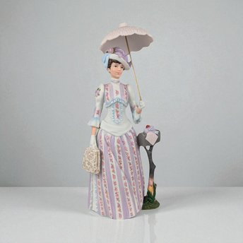 1988 Avon Presidents Club Albee Award Figurine, Vintage Avon Collectible, Woman with Umbrella, Sales Achievement Award, Recognition Gift