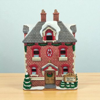 Geo Lefton Doctor's Office Light Up Village House - 1992 Vintage Christmas Decor