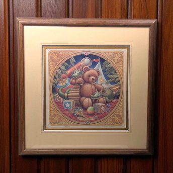 Signed Randal Spangler Framed Print: The Draglings Story, Teddy Bear Fantasy Art