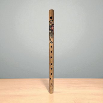 Handmade Carved Inca Quena Flute: Andean Folk Art Instrument