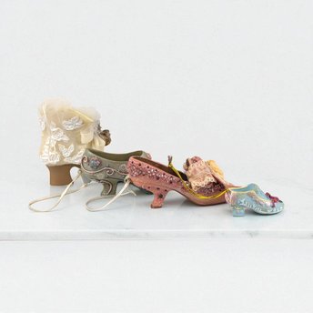 Vintage Resin High Heel Shoe Ornaments: Fashion Christmas Decor, Set of 4