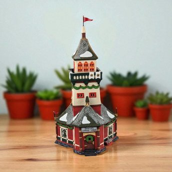 Vintage Dept 56 Santa's Lookout Tower: North Pole Christmas Village Collectible