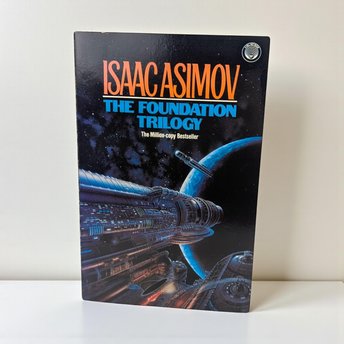 1982 "The Foundation Trilogy" Paperback: Isaac Asimov, Vintage Sci-Fi Classic Omnibus