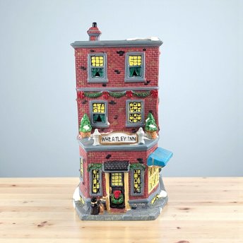 Vintage Lighted Christmas Village House: Santa's Workshop Wheatley Inn