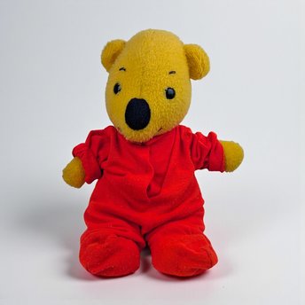 Vintage 1970s Winnie the Pooh Plush: Sears Gund Bear in Red Sleeper Pajamas