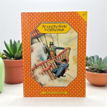 Vintage 1979 "Around the World in Eighty Days": Jules Verne Illustrated Children's Book