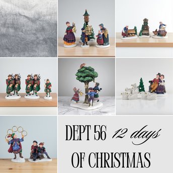 Vintage Dept 56 12 Days of Christmas Figurine, Your Choice: Heritage Village Collection Set