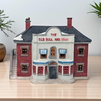 Vintage 1994 Lemax The Old Bull and Bear: Dickensvale Lighted Christmas Village Pub
