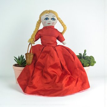 Vintage Topsy Turvy Doll: Little Red Riding Hood Grandma Handmade Toy