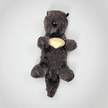 Vintage 1975 Dakin Pillow Pet Otter: Sea Otter Stuffed Animal with Clam