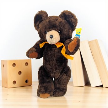 Vintage 1978 Dakin Nature Babies Bear: Jointed Brown Teddy Bear Stuffed Animal