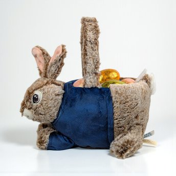 Vintage 1990s Dan Dee Peter Rabbit Plush: Stuffed Animal Easter Basket with Eggs