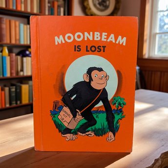 Vintage 1970 Moonbeam Book: Moonbeam is Lost by Wassermann, Chimpanzee Story
