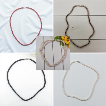 Vintage 1990s Puka Shell Choker: Your Choice of 90s Surfer Heishi Necklace