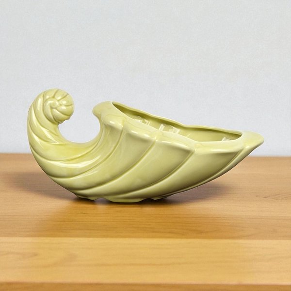 Vintage Yellow Cornucopia Planter