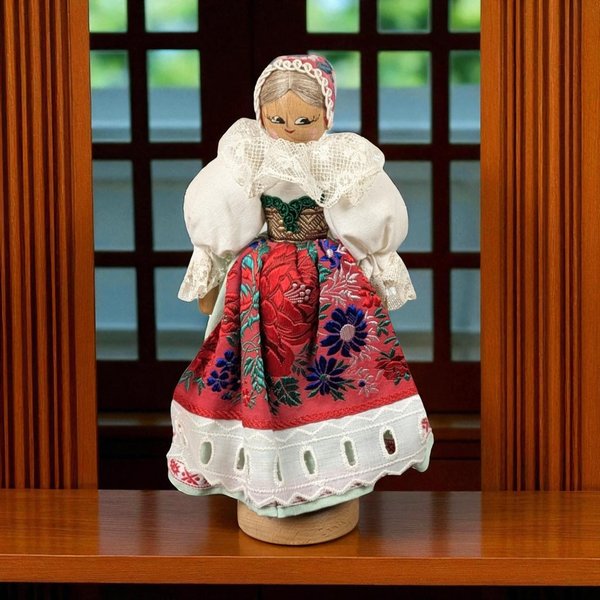 Vintage Hand-Crafted Folk Art Wooden Doll