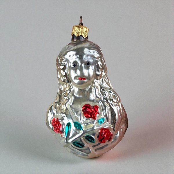 1982 Inge Glass Angel with Roses Ornament