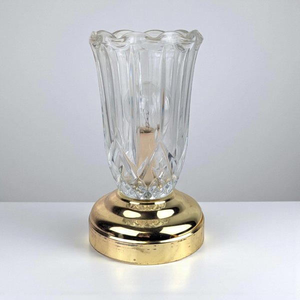 Vintage Scalloped Glass Boudoir Lamp