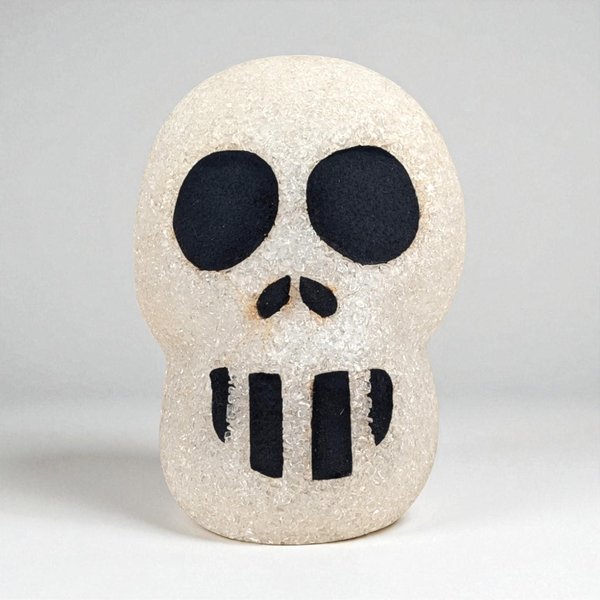 Vintage Melted Plastic Popcorn Light Up Skull