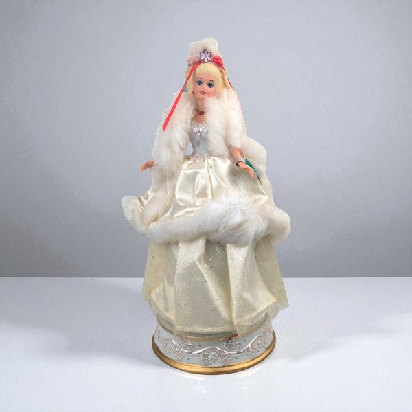 1989 Enesco Happy Holidays Barbie Musical Figurine