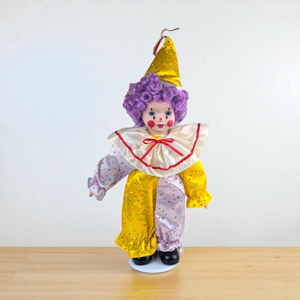 Vintage Soft Expressions Porcelain Clown Doll