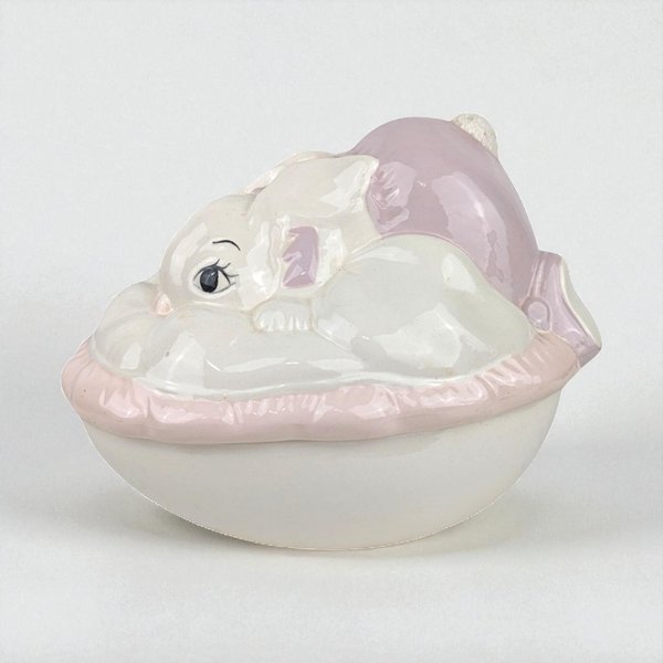 Vintage Hand-Painted Easter Bunny Covered Bowl