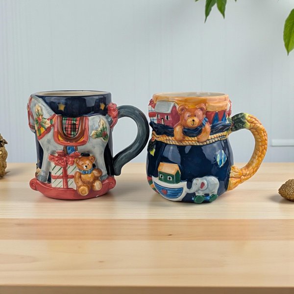 Vintage Certified International Susan Winget Christmas Mugs