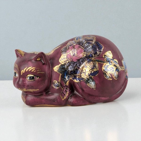 Vintage Fitz and Floyd Painted Cat Figurine