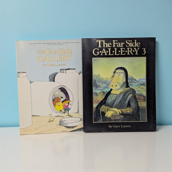 Vintage "The Far Side Gallery" Softcover Book Pair by Gary Larson