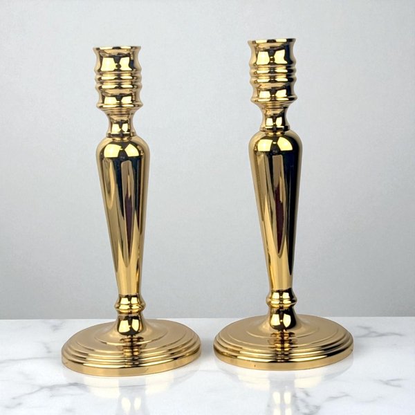 Vintage Baldwin Brass Candlestick Holders Pair