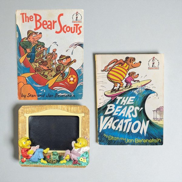 1960s Berenstain Bears Book and 1991 Picture Frame 3 Piece Lot