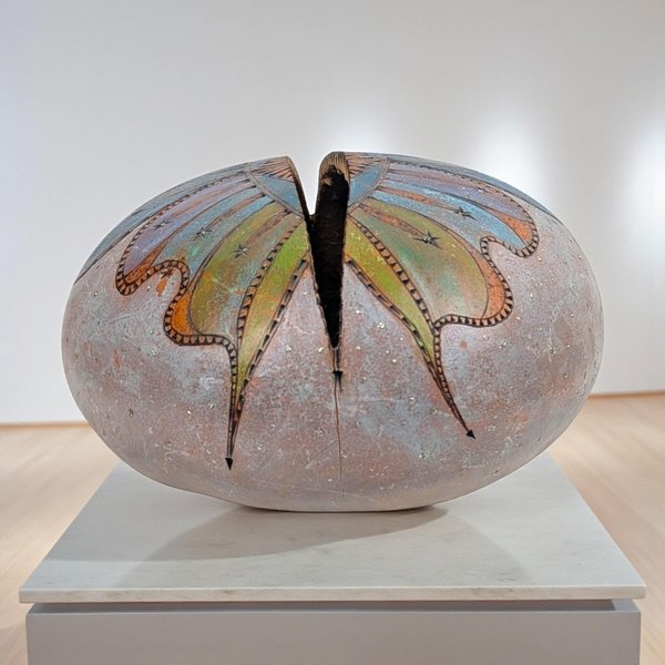 Vintage Hand-Carved Natural Gourd Vessel