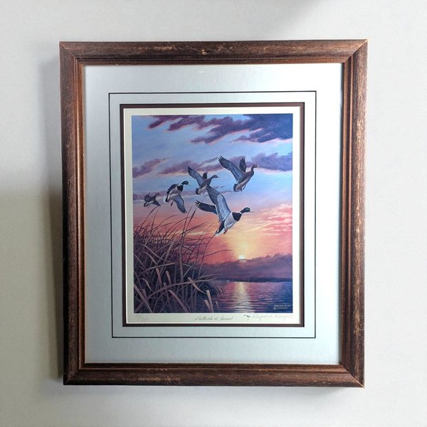 Signed Rhynard Klingbeil 'Mallards at Sunset' Print