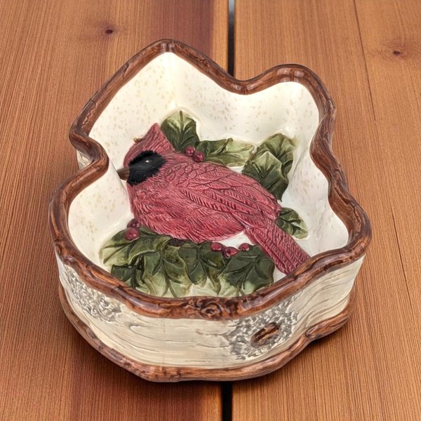 1999 St. Nicholas Square Cardinal Ceramic Candy Dish