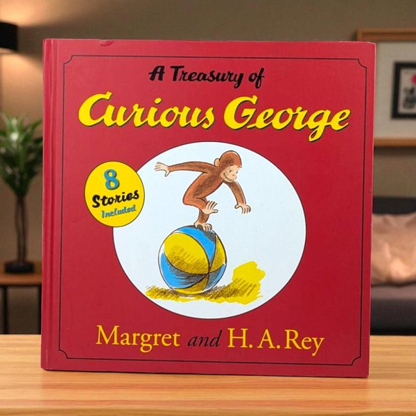 2004 A Treasury of Curious George 8 Stories Hardcover Book